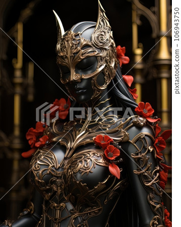 Beautiful woman in tight sexy costume and cat mask. AI Beautiful woman in tight sexy costume and cat mask. AI 106943750