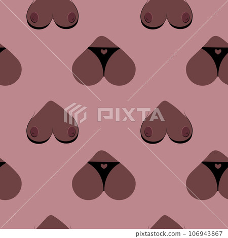 Seamless pattern, boobs and butt black girl, beautiful female body Seamless pattern, boobs and butt black girl, beautiful female body 106943867