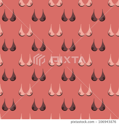 Seamless pattern, boobs black and white girl 106943876