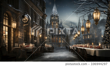 New Year's streets. Celebrating the New Year on decorated streets 106944297