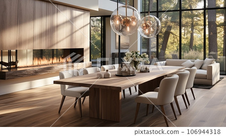 The rustic interior design of a modern living room. The rustic interior design of a modern living room. 106944318