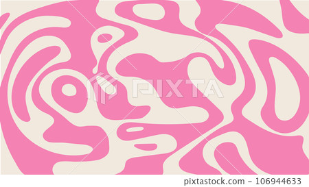 Simple trippy background with pink wavy lines pattern. Abstract groovy backdrop in retro 60-70s style. Cool funky ripple stripes design Simple trippy background with pink wavy lines pattern. Abstract groovy backdrop in retro 60-70s style. Cool funky ripple stripes design 106944633