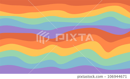 Retro rainbow striped background with copy space. Abstract groovy