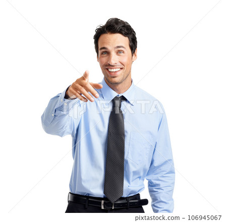 Businessman portrait, you or pointing hands on studio background in employment opportunity, candidate choice or selection. Smile, happy or choosing worker finger in vote or optimism gesture on mockup Businessman portrait, you or pointing hands on studio background in employment opportunity, candidate choice or selection. Smile, happy or choosing worker finger in vote or optimism gesture on mockup 106945067