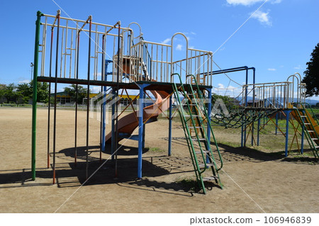 Playground equipment installed in the elementary school yard Playground equipment installed in the elementary school yard 106946839