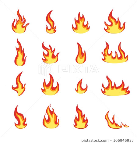 Free Vector, Fire flame burn flare torch hell fiery icons set isolated  vector illustration