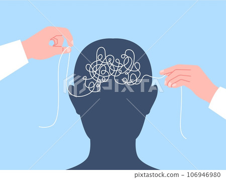 Psychotherapy help abstract concept. Mind therapy and rescue in depression. Mental health rehabilitation, psychology care recent vector scene 106946980