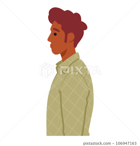 Confident Man With Brown Skin And Hair Wear Shirt Profile, Embodies Strength In His Stance, Reflecting Resilience 106947163