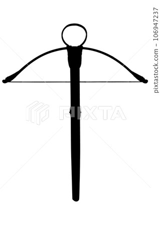 vintage crossbow black silhouette 106947237