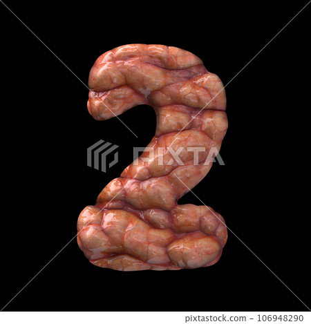 Halloween number 2 - 3d bloody digit - Suitable for Halloween, horror or death related subjects 106948290