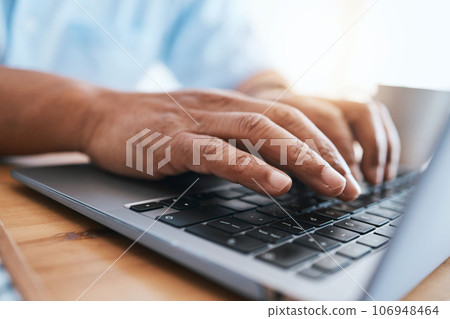 Laptop, hands and business person typing for online research, editing and copywriting or website management. Professional people, writer or editor working on computer for article, blog or media Laptop, hands and business person typing for online research, editing and copywriting or website management. Professional people, writer or editor working on computer for article, blog or media 106948464