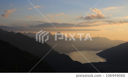 Lake Thun and Mount Niesen, Switzerland. 106949088