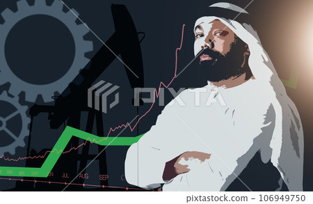 Portrait, arms crossed and Muslim man in studio isolated on a stock market background. Face, serious and confident Islamic person in kandora for business, finance or trading in Dubai in generative ai Portrait, arms crossed and Muslim man in studio isolated on a stock market background. Face, serious and confident Islamic person in kandora for business, finance or trading in Dubai in generative ai 106949750