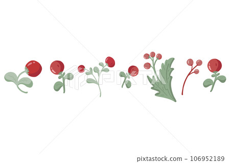 Forest berries hand drawn red balls Forest berries hand drawn red balls 106952189