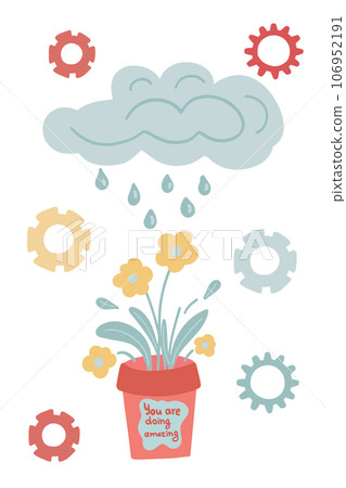 Mental health self support hand drawn icons set Mental health self support hand drawn icons set 106952191
