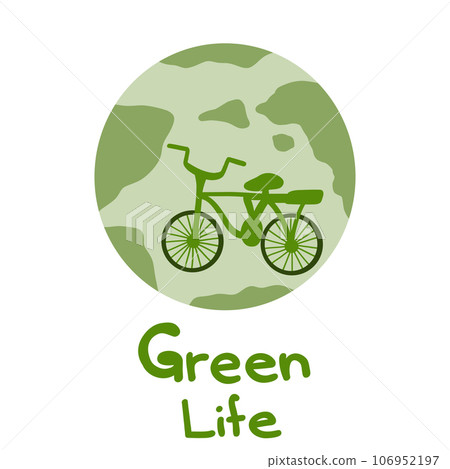 Planet Earth with green bicycle 106952197