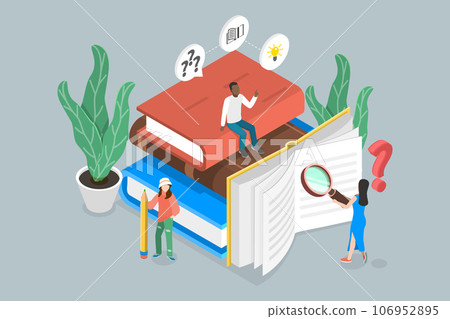3D Isometric Flat Vector Conceptual Illustration of Guidance Booklet 3D Isometric Flat Vector Conceptual Illustration of Guidance Booklet 106952895