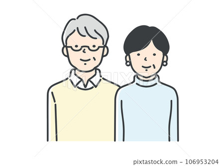Smiling senior couple / upper body Smiling senior couple / upper body 106953204