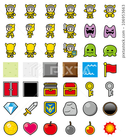 Action game style simple parts set Action game style simple parts set 106953663