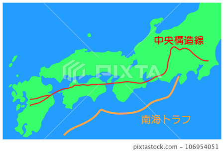 Median tectonic line and Nankai Trough 106954051
