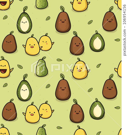seamless pattern with avocado 106954156