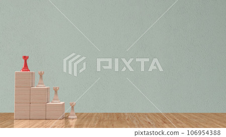The chess on cube wood for Business concept 3d rendering The chess on cube wood for Business concept 3d rendering 106954388