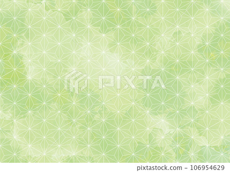 綠麻葉圖案水彩風格背景 綠麻葉圖案水彩風格背景 106954629