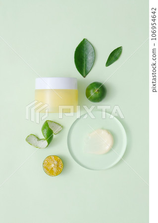 Scene for advertising cosmetic with ingredient from kumquat. Kumquats have antioxidant, anti-inflammatory and immune-boosting properties 106954642