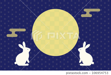 15th night moon-viewing rabbit illustration mid-autumn harvest moon 15th night moon-viewing rabbit illustration mid-autumn harvest moon 106954753