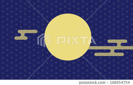 Full moon Japanese style background illustration moon viewing Full moon Japanese style background illustration moon viewing 106954754