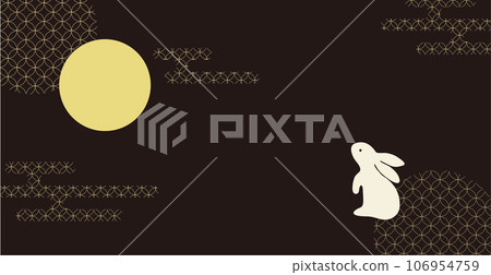 十五夜賞月插圖中秋收穫月亮 十五夜賞月插圖中秋收穫月亮 106954759