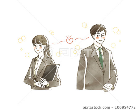 穿西裝的男人和女人互相都有意識 穿西裝的男人和女人互相都有意識 106954772