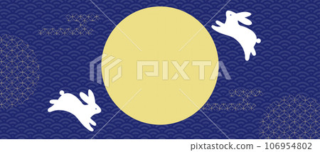 15th night moon-viewing rabbit illustration mid-autumn harvest moon 106954802