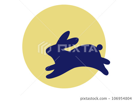 月亮和兔子剪影圖標圖賞月 月亮和兔子剪影圖標圖賞月 106954804