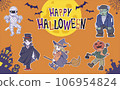 Halloween character summary background orange 106954824