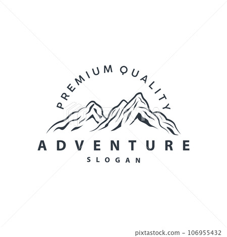 Mountain Nature Landscape Logo Simple Minimalist Design, Vector Illustration Symbol Template 106955432