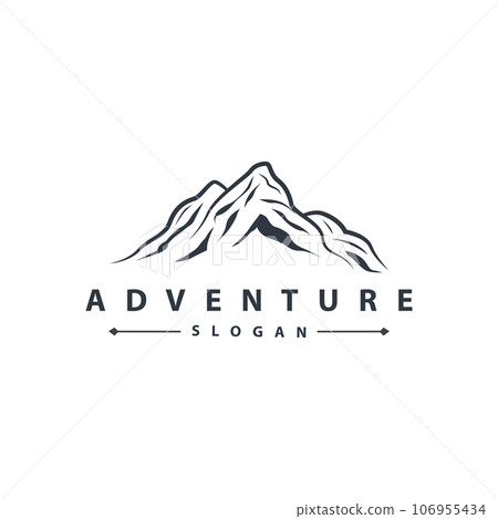 Mountain Nature Landscape Logo Simple Minimalist Design, Vector Illustration Symbol Template 106955434