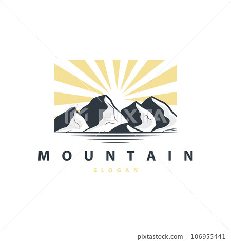 Mountain Nature Landscape Logo Simple Minimalist Design, Vector Illustration Symbol Template 106955441
