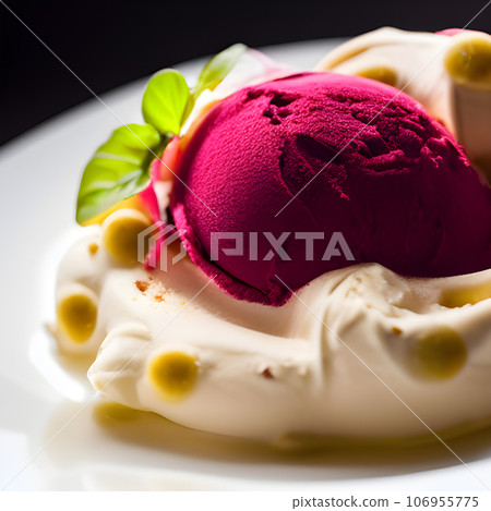 gelato Chocolate and Vanilla ice cream, serve on table tasty gelato Chocolate and Vanilla ice cream, serve on table tasty 106955775