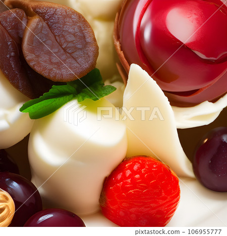 gelato Chocolate and Vanilla ice cream, serve on table tasty gelato Chocolate and Vanilla ice cream, serve on table tasty 106955777