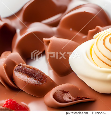 gelato Chocolate and Vanilla ice cream, serve on table tasty gelato Chocolate and Vanilla ice cream, serve on table tasty 106955822