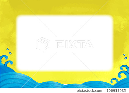 金色日式背景和手寫波浪書法背景素材 106955985