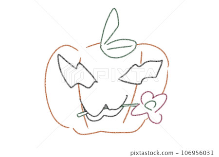 嘴裡叼著花的南瓜 嘴裡叼著花的南瓜 106956031