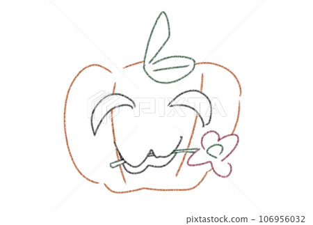 pumpkin with flowers in its mouth 106956032