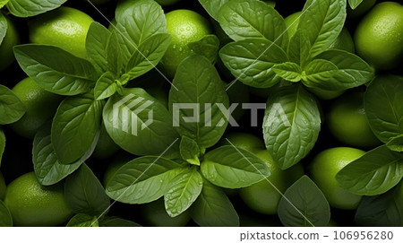 Mint leaves Green herb plant Texture background Mint leaves Green herb plant Texture background 106956280