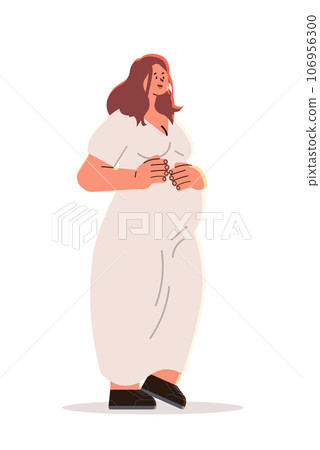 happy pregnant woman future mom hugging belly with arms pregnancy motherhood expectation concept vertical happy pregnant woman future mom hugging belly with arms pregnancy motherhood expectation concept vertical 106956300