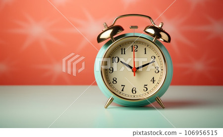 pink color vintage alarm clock on color background pink color vintage alarm clock on color background 106956515