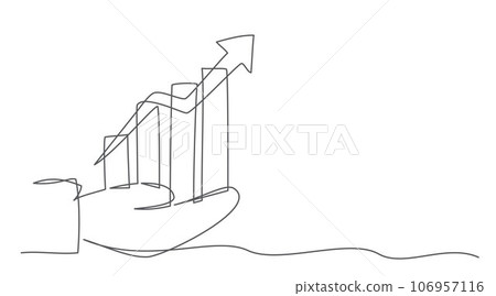Growth One line drawing isolated on white background Growth One line drawing isolated on white background 106957116