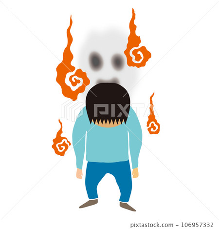 A depressed person possessed by an evil spirit A depressed person possessed by an evil spirit 106957332