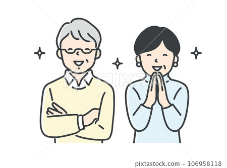 快樂的年長夫婦/上半身 快樂的年長夫婦/上半身 106958118